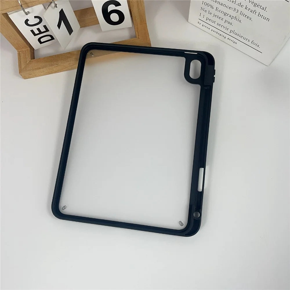 For iPad Air 11 (2026) / (2025) / (2024) Case Acrylic + PC Matte Tablet Cover with Pencil Holder - Black - 2