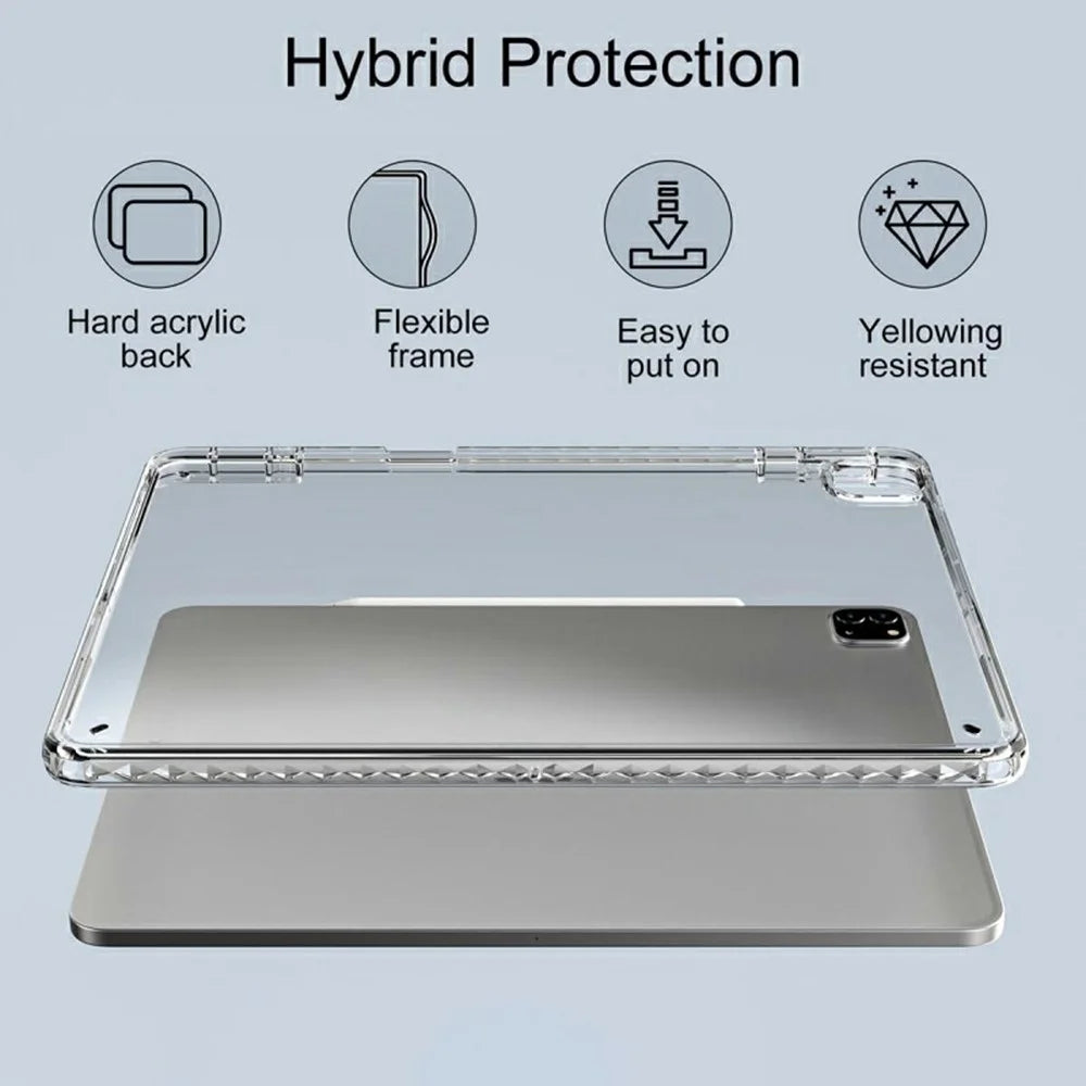 For iPad Pro 11 (2025) / 11 (2024) Case Corner Protection Clear Acrylic + TPU Tablet Cover - 6