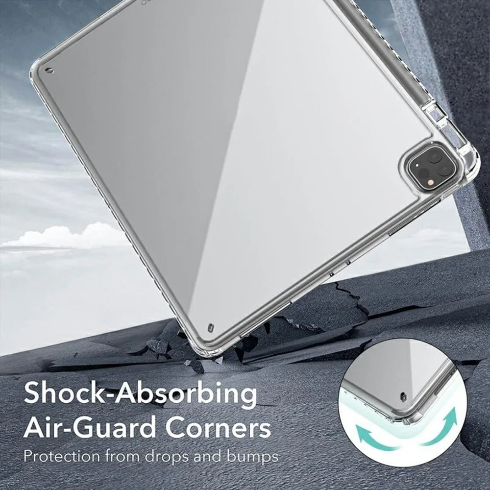 Tablet Case For iPad Air 13 (2026) / (2025) / (2024) / Pro 12.9 (2022) / (2021) / (2020) / (2018) , Corner Protection Clear Acrylic + TPU Cover - 3