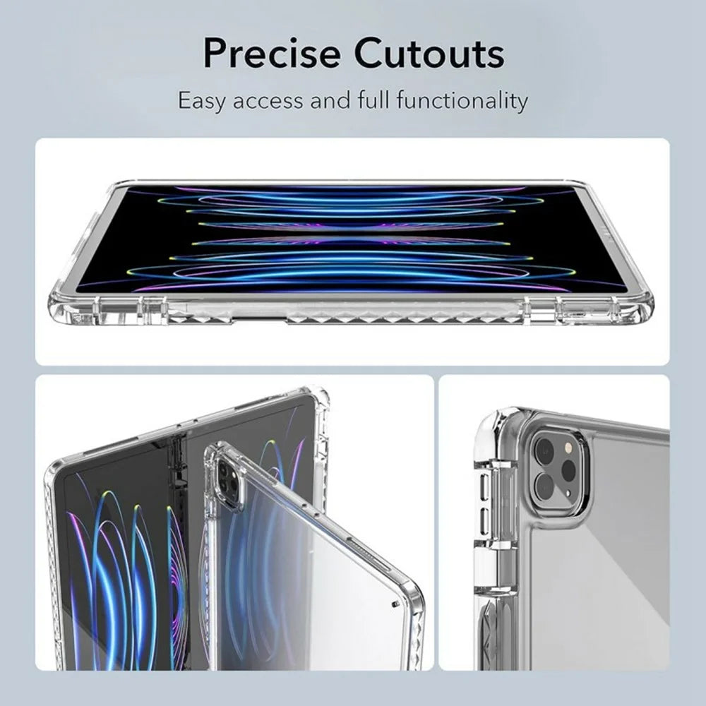 Tablet Case For iPad Air 13 (2026) / (2025) / (2024) / Pro 12.9 (2022) / (2021) / (2020) / (2018) , Corner Protection Clear Acrylic + TPU Cover - 7