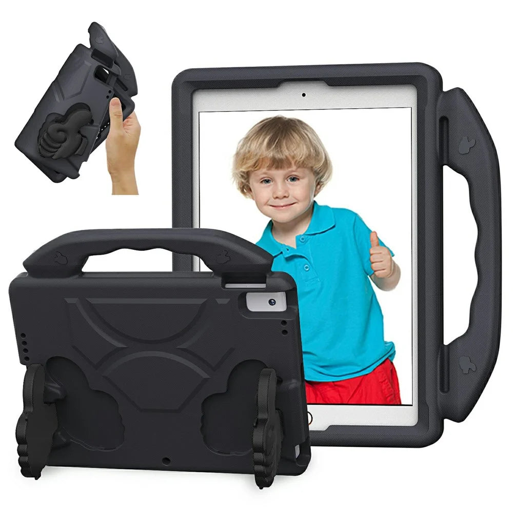 Ultra-Soft EVA Case For iPad 10.2 (2021)  /  (2020)  /  (2019)  /  Air 10.5 inch (2019) Thumb Kickstand Tablet Cover - Black - 1