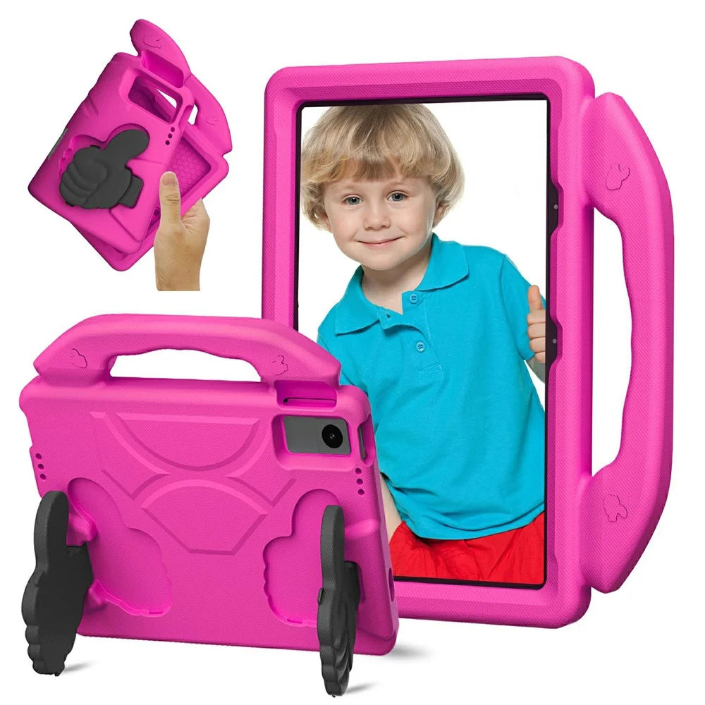 Ultra-Soft EVA Case For Lenovo Tab M10 Plus (3rd Gen)  /  Tab M10 5G  /  K10 Pro  /  Xiaomi Redmi Pad Thumb Kickstand Tablet Cover - Rose - 1