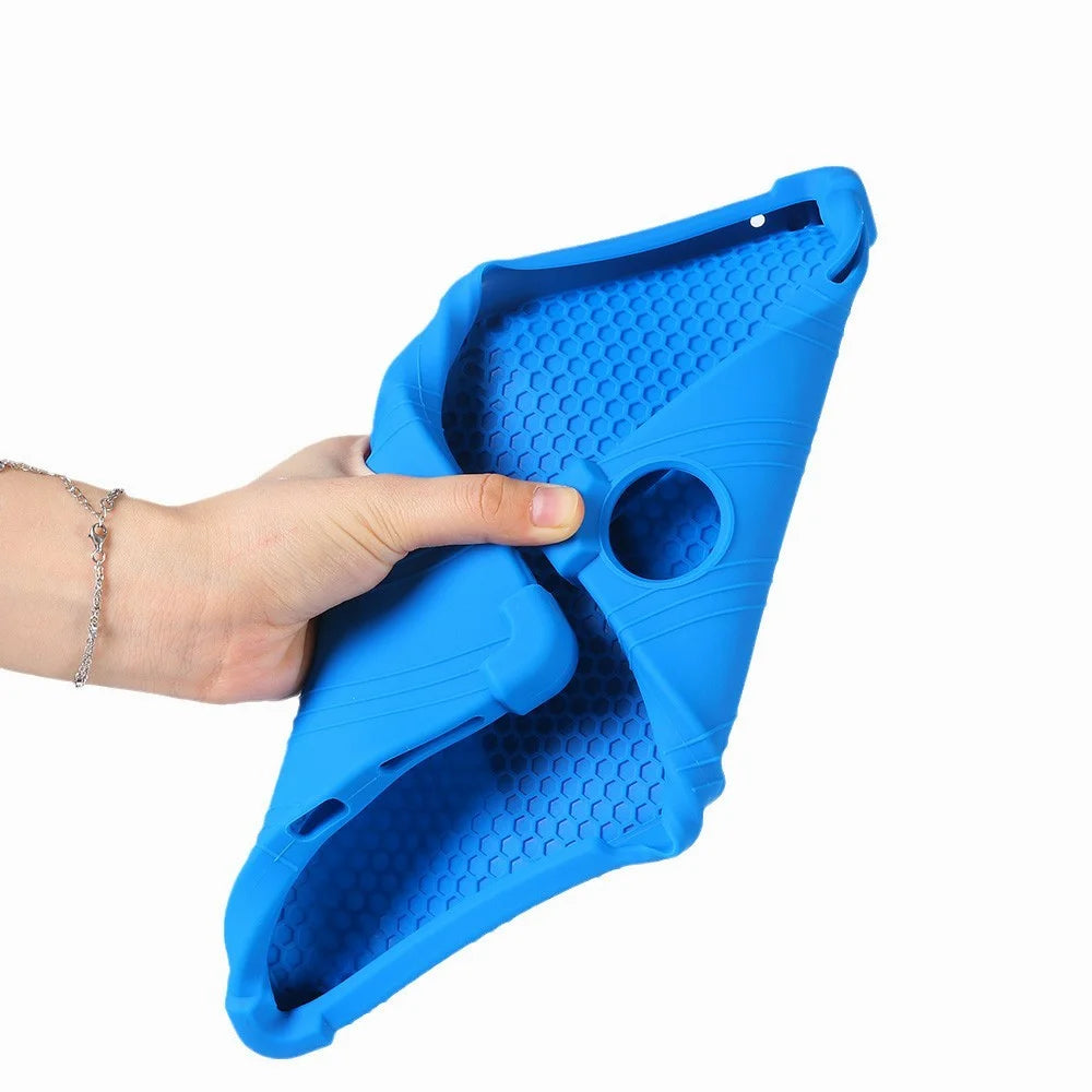 For Doogee Tab A9 Pro  /  A9 Silicone Case with Kickstand Rugged Protective Cover - Dark Blue - 5