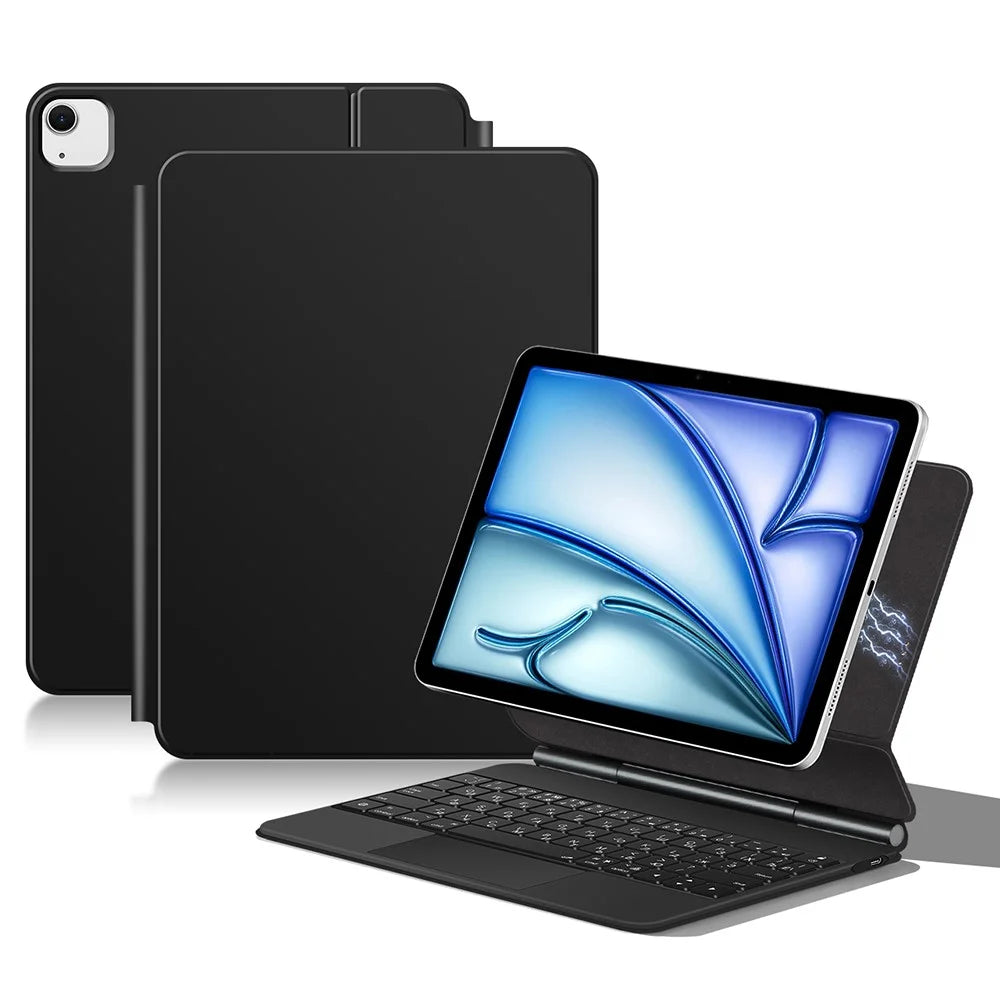 Keyboard For iPad Air 11 (2026) / (2025) (2024) / Air (2022) (2020) / Pro 11 (2022) (2021) (2020) (2018) Pogo Pin Direct Connection Keyboard (Arabic) - Black - 1