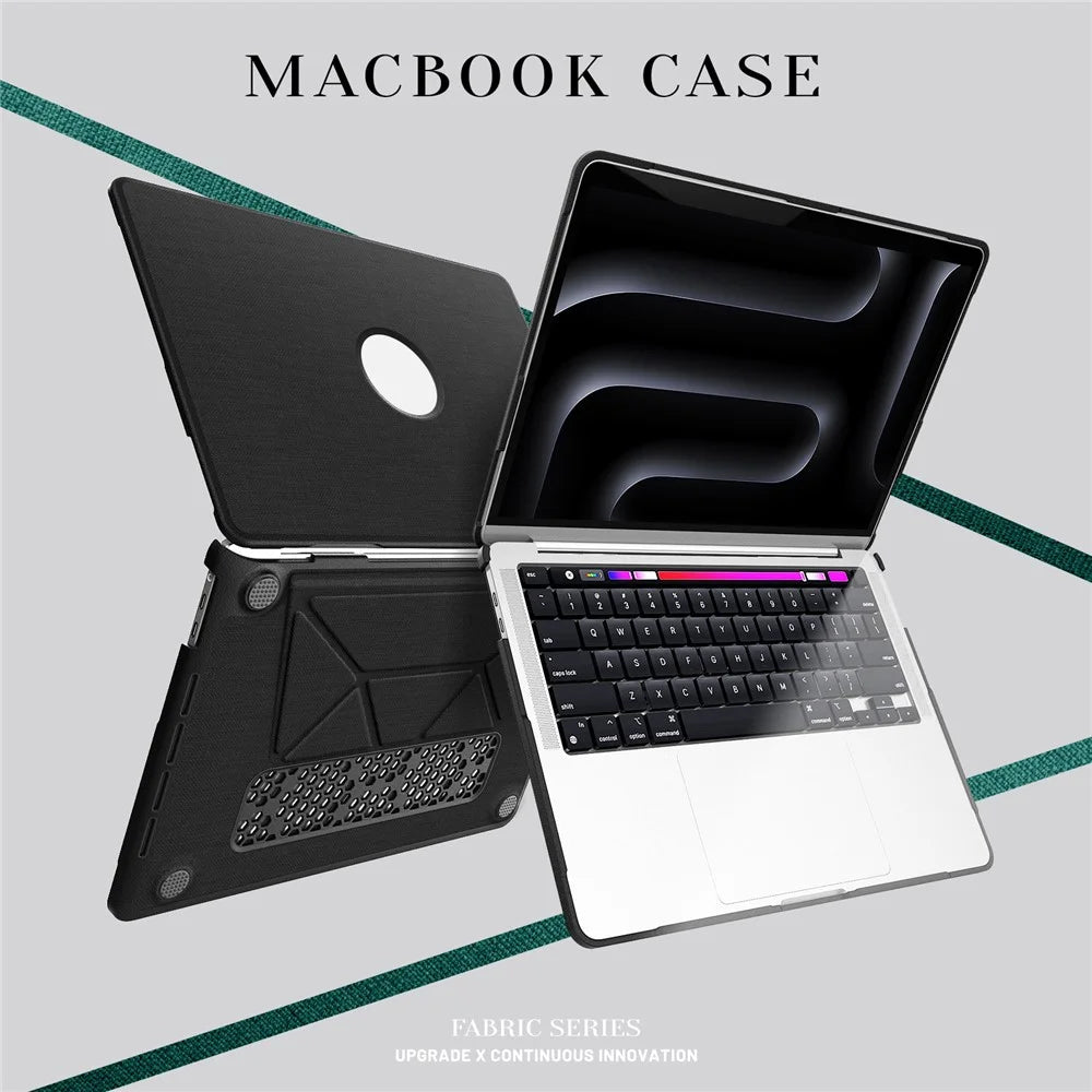 Kickstand Case for MacBook Pro 13 inch (2020)  /  (2019)  /  (2018)  /  (2017)  /  (2016) A1706  /  A1708  /  A1989  /  A2159  /  A2338  /  A2289  /  A2251 Laptop Cover - Black - 4