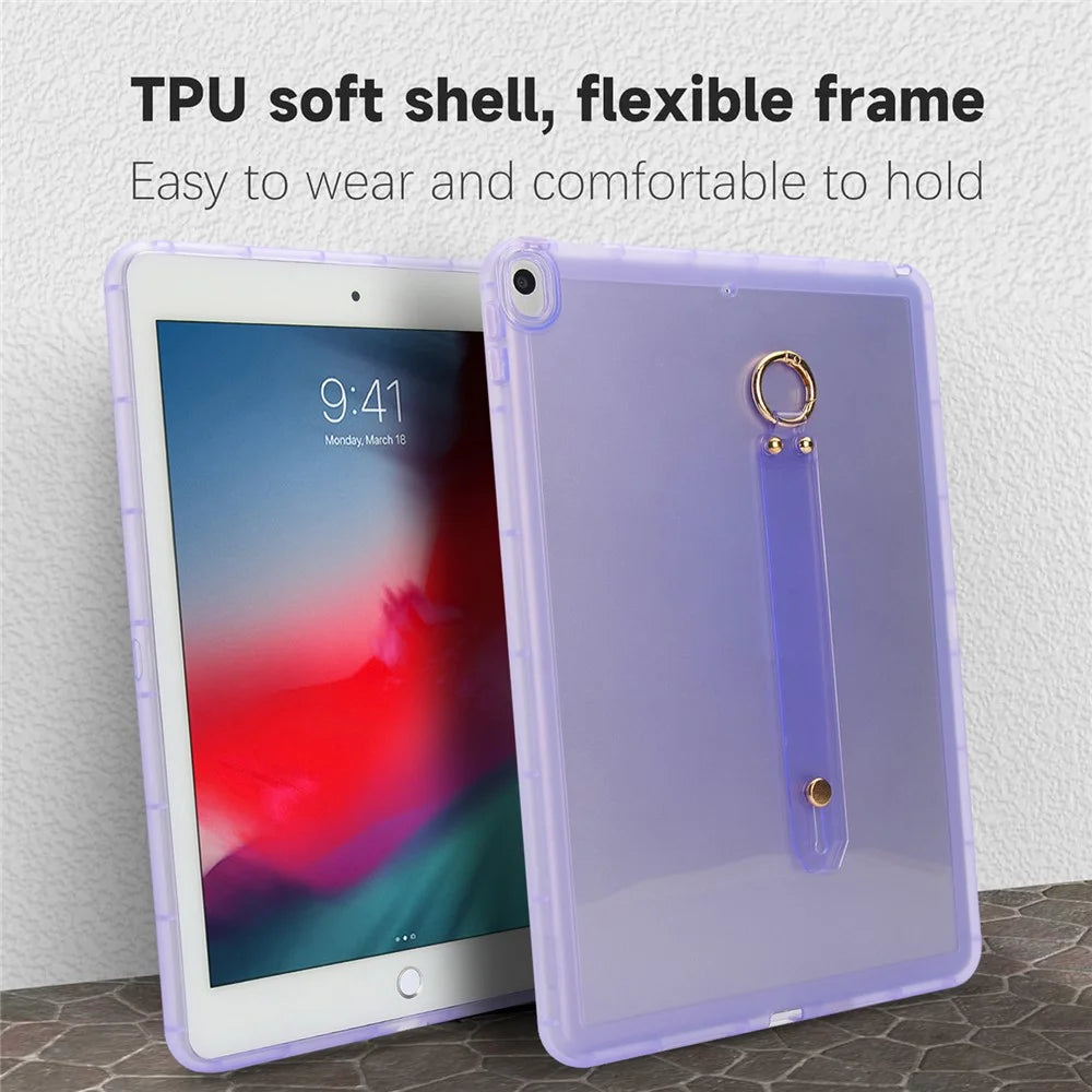 For iPad Air 10.5 inch (2019) Case Shockproof TPU Tablet Cover with Wristband - Purple - 3