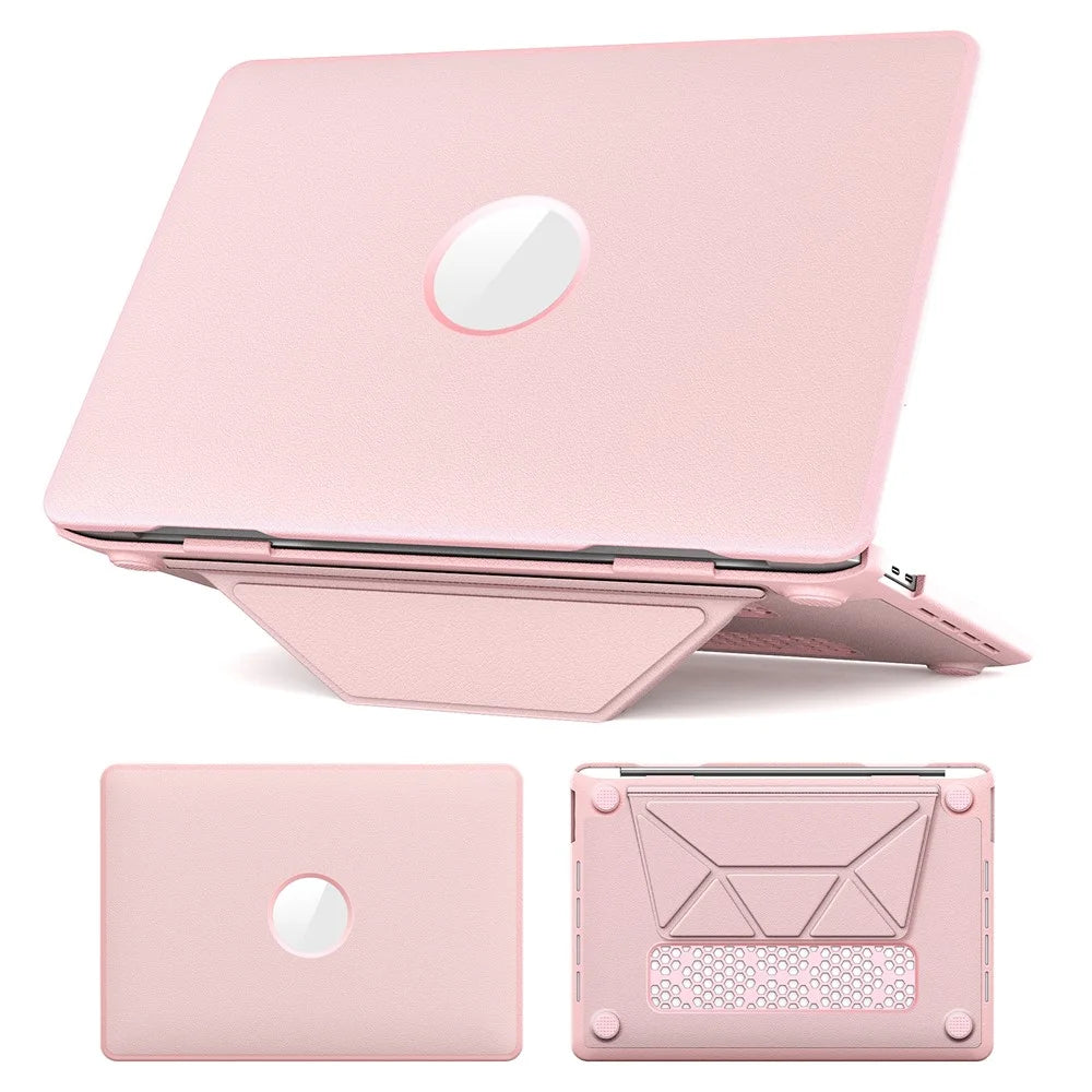 Laptop Case for MacBook Pro 13 inch (2020) / (2019) / (2018) / (2017) / (2016) / A1706 / A1708 / A1989 / A2159 / A2338 / A2289 / A2251 Notebook Kickstand Cover - Pink - 1