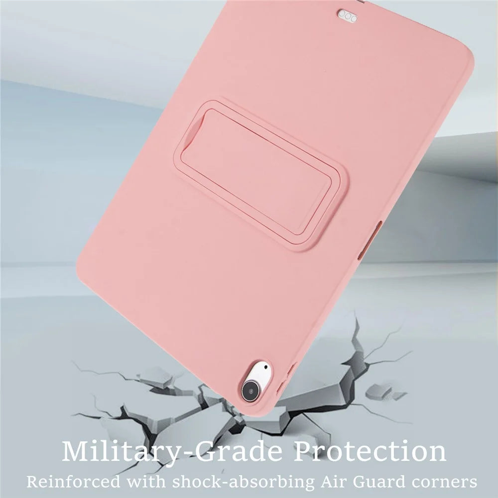 Kickstand Tablet Case for iPad Air 11 (2026) / (2025) / (2024) / iPad Air (2022) / (2020) / iPad Pro 11-inch (2018) TPU + PC Skin-Friendly Cover -  Pink - 4