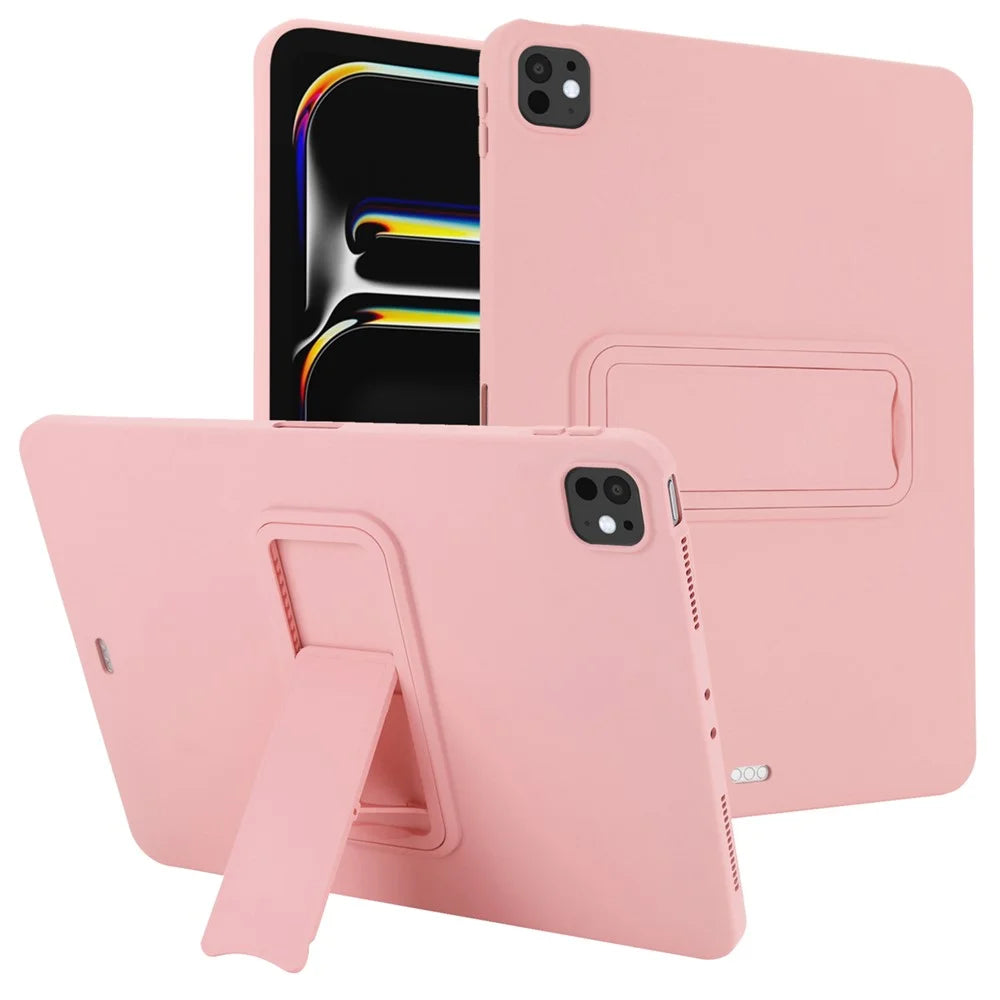 Kickstand Tablet Case for iPad Pro 11 (2022) / (2021) / (2020) TPU + PC Skin-Friendly Protective Cover - Pink - 1