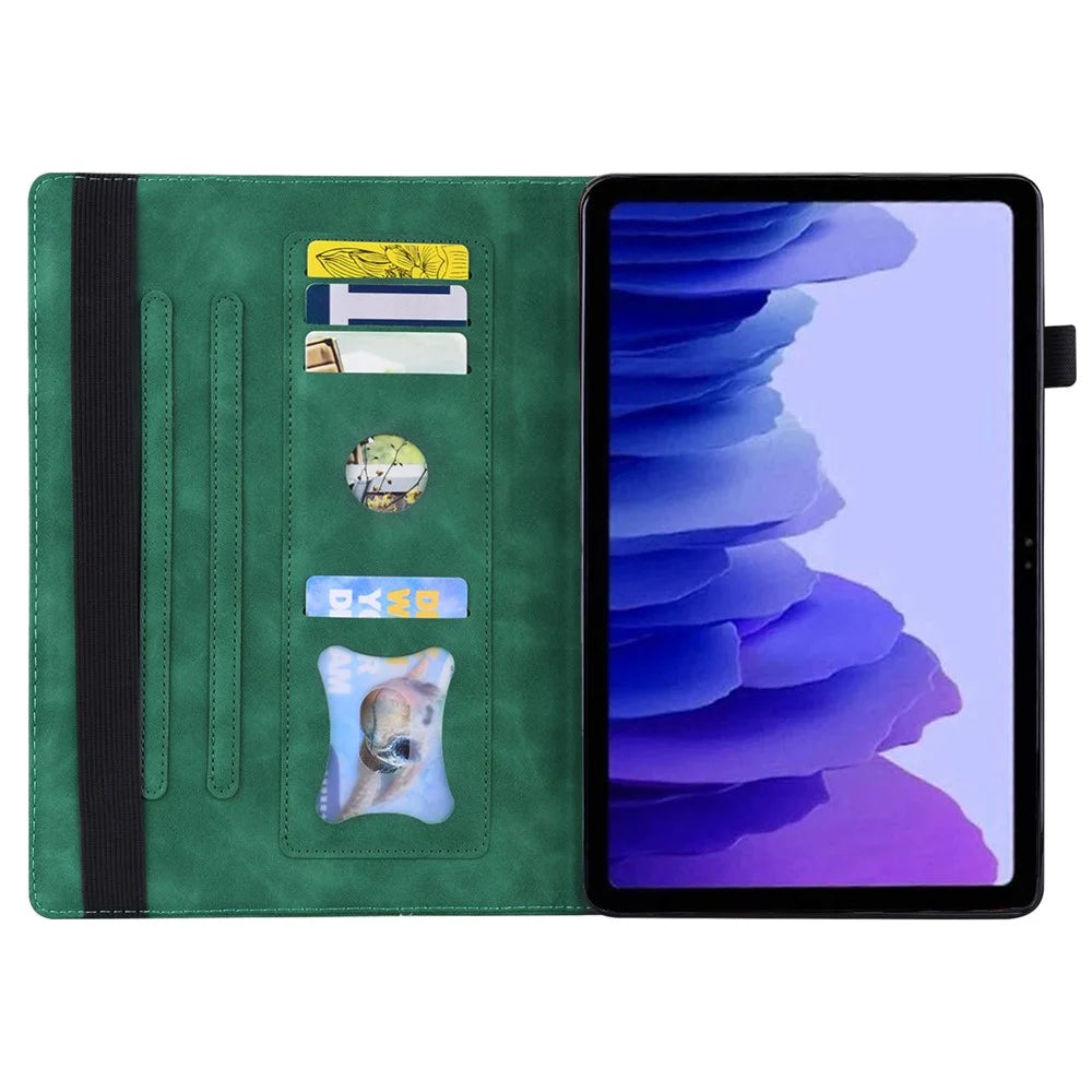 For Lenovo Xiaoxin Pad Pro GT TB710FU, FE Case PU Leather Protective Folio Tablet Cover with Card Holder - Green - 2
