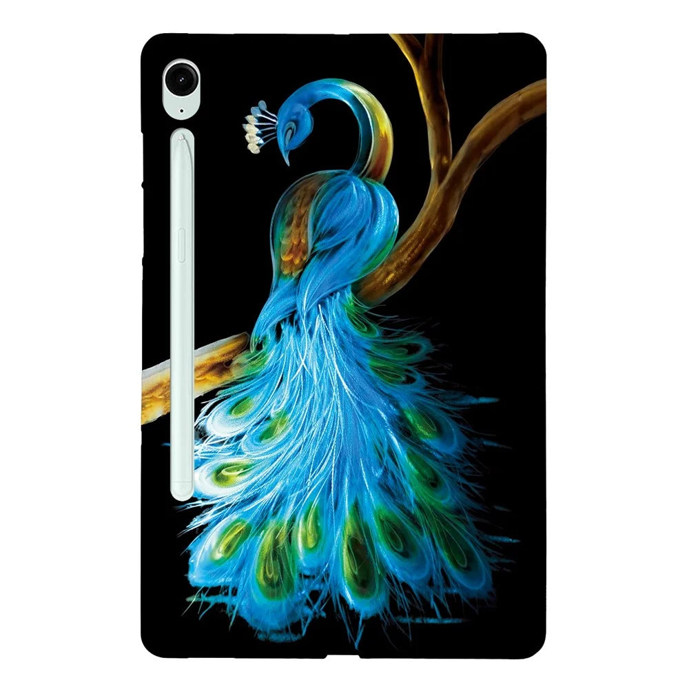 Tablet Case For Samsung Galaxy Tab S9 FE / S9 Pattern Printing Slim Soft TPU Cover - Peacock - 1