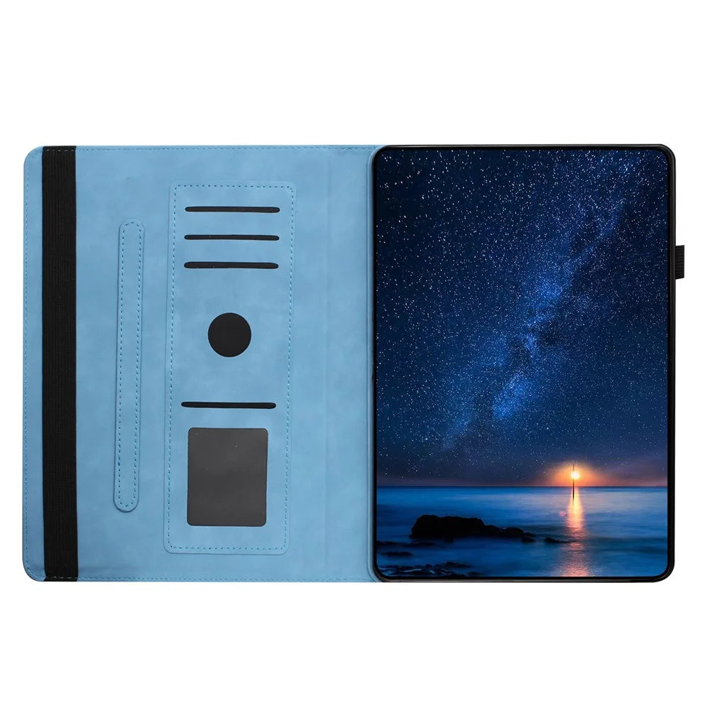 Tablet Case for Samsung Galaxy Tab S6 Lite (2024)  /  (2022)  /  (2020) Rotating Stand Solid Color PU Leather Cover - Sky Blue - 2