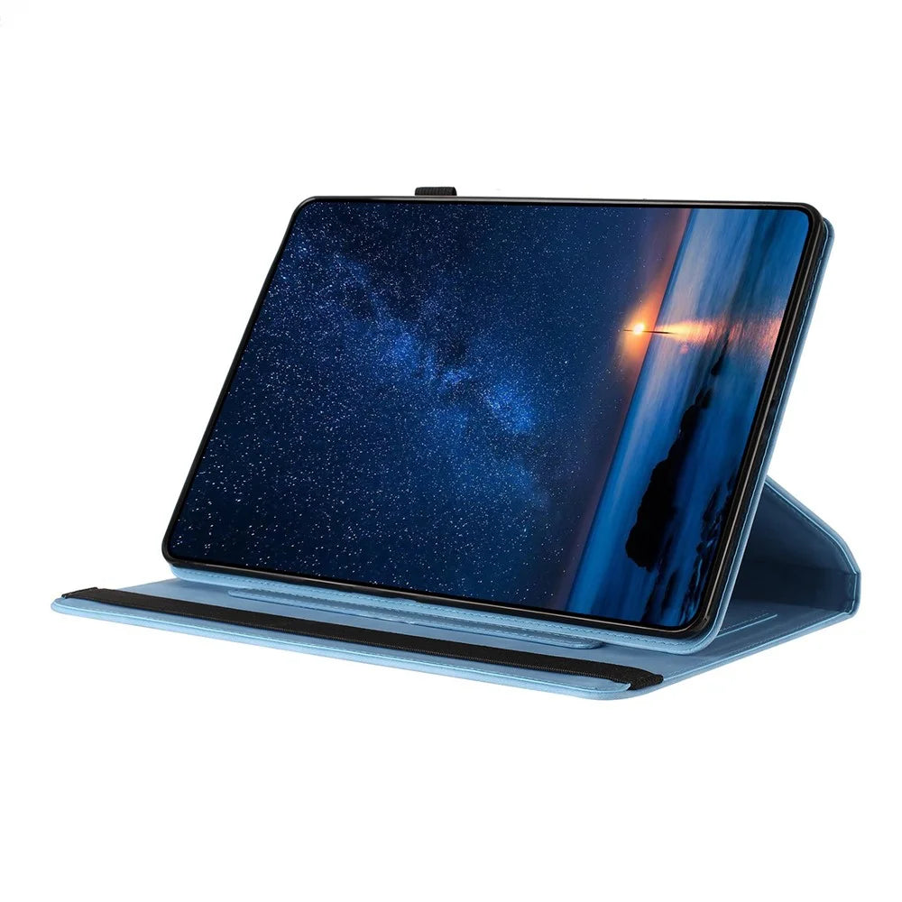 Tablet Case for Samsung Galaxy Tab S6 Lite (2024)  /  (2022)  /  (2020) Rotating Stand Solid Color PU Leather Cover - Sky Blue - 3