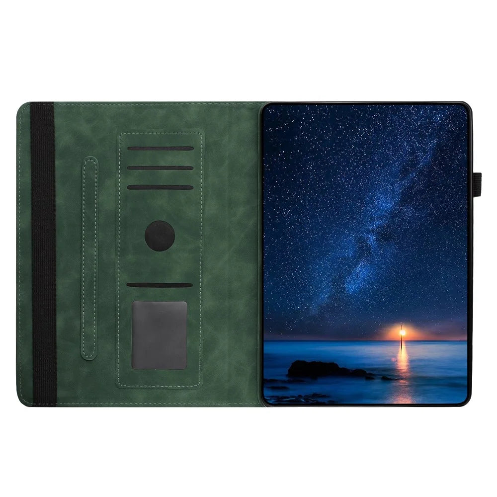 Tablet Case for Samsung Galaxy Tab A7 10.4 (2020) T500 T505 Rotating Stand Solid Color PU Leather Cover - Green - 2