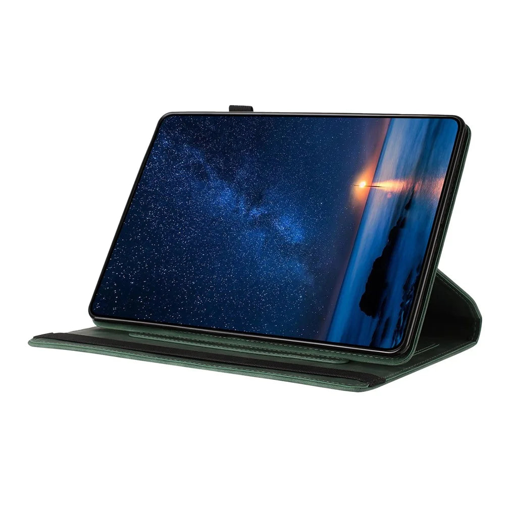 Tablet Case for Samsung Galaxy Tab A7 10.4 (2020) T500 T505 Rotating Stand Solid Color PU Leather Cover - Green - 3