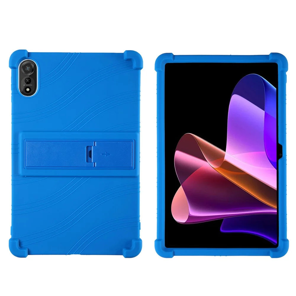 For Blackview Mega 2 Case Adjustable Kickstand Silicone Tablet Protective Cover - Dark Blue - 1