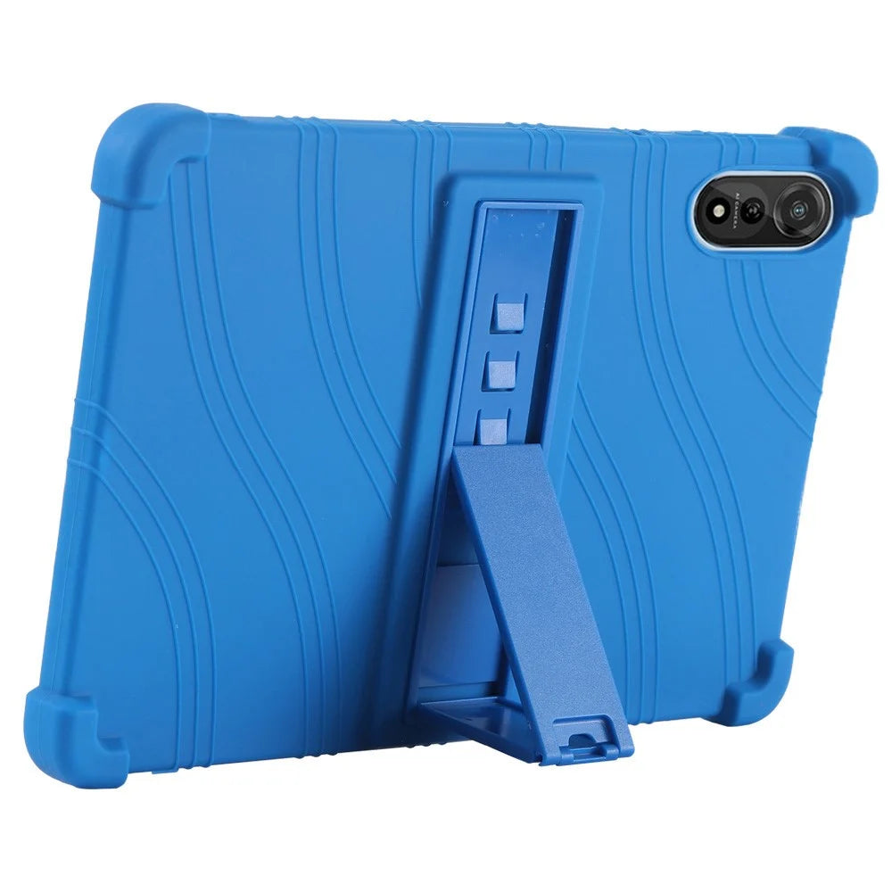 For Blackview Mega 2 Case Adjustable Kickstand Silicone Tablet Protective Cover - Dark Blue - 2