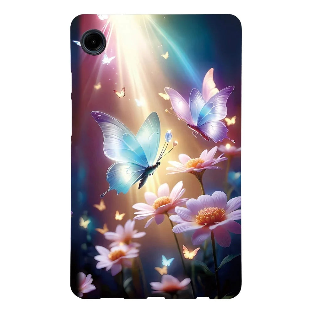 For Samsung Galaxy Tab A11 / A9 Case Pattern Printing Slim Soft TPU Tablet Cover - Butterfly Floral - 1