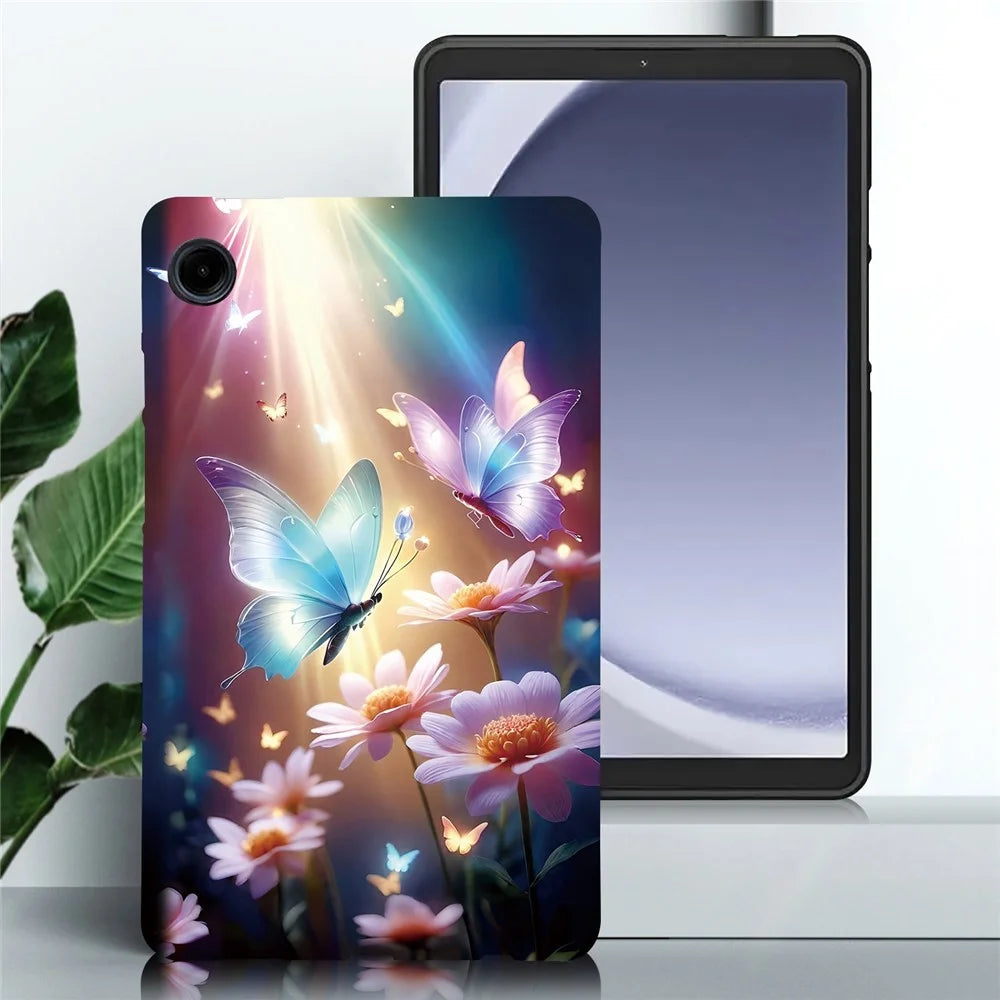 For Samsung Galaxy Tab A11 / A9 Case Pattern Printing Slim Soft TPU Tablet Cover - Butterfly Floral - 2