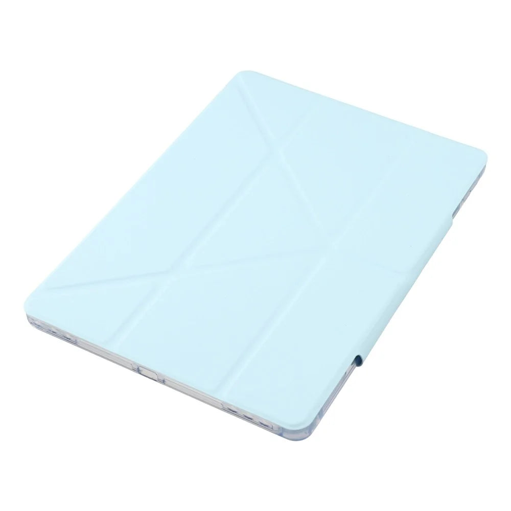 Stand Case for iPad 10.2 (2021) / (2020) / (2019) / iPad Air 10.5 inch (2019) / Pro 10.5-inch (2017) PU Leather Clear Acrylic Tablet Cover - Baby Blue - 5