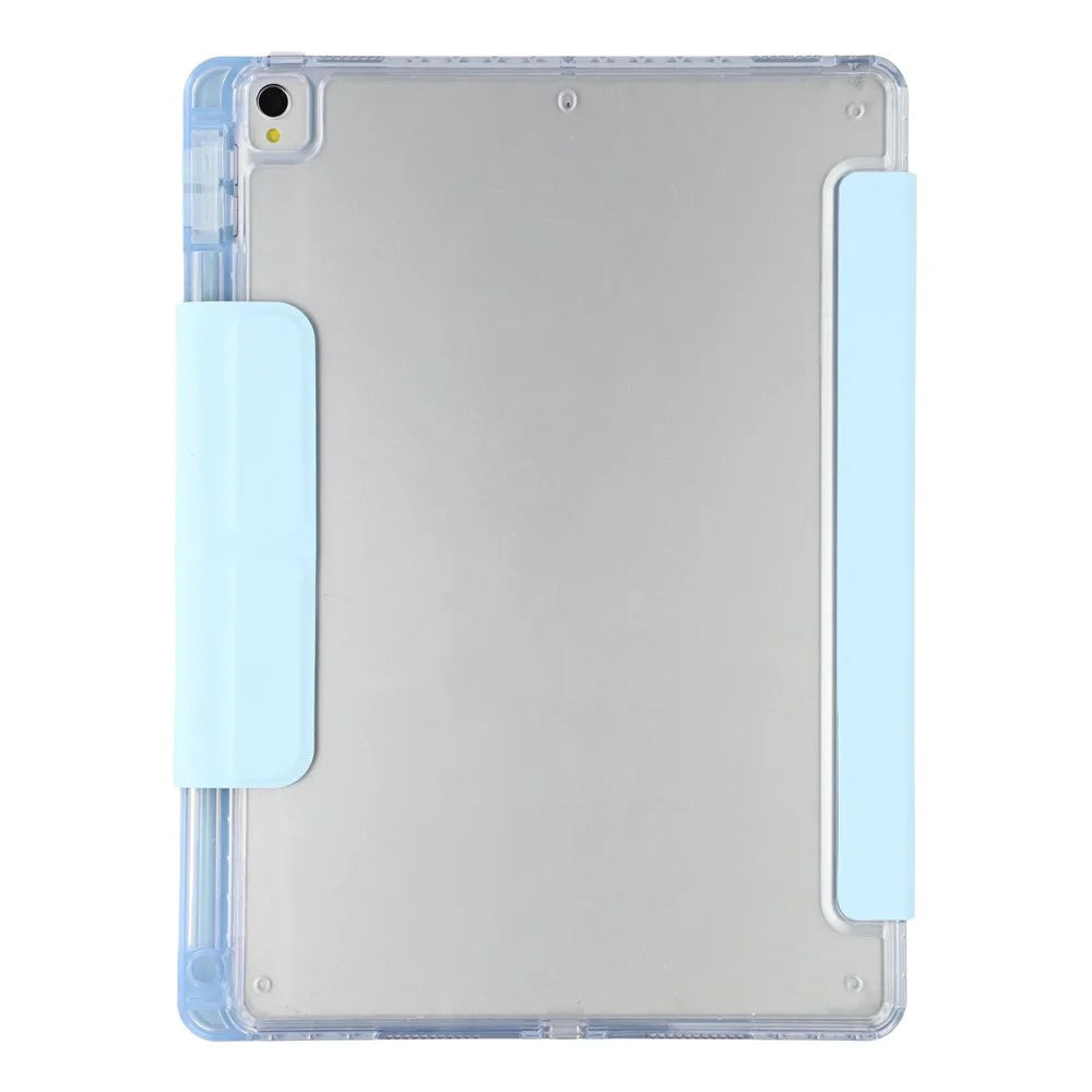 Stand Case for iPad 10.2 (2021) / (2020) / (2019) / iPad Air 10.5 inch (2019) / Pro 10.5-inch (2017) PU Leather Clear Acrylic Tablet Cover - Baby Blue - 6