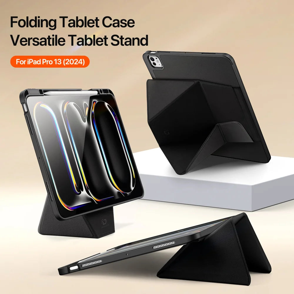 DUX DUCIS For iPad Pro 13 (2025) / 13 (2024) Tablet Case  Vers Series Multi-function Folding Stand Leather Cover - Black - 4