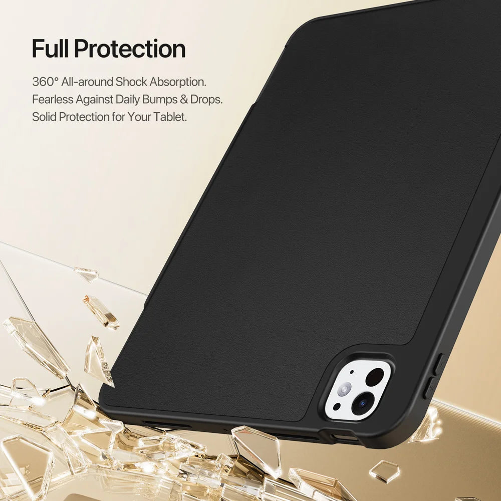 DUX DUCIS For iPad Pro 13 (2025) / 13 (2024) Tablet Case  Vers Series Multi-function Folding Stand Leather Cover - Black - 7