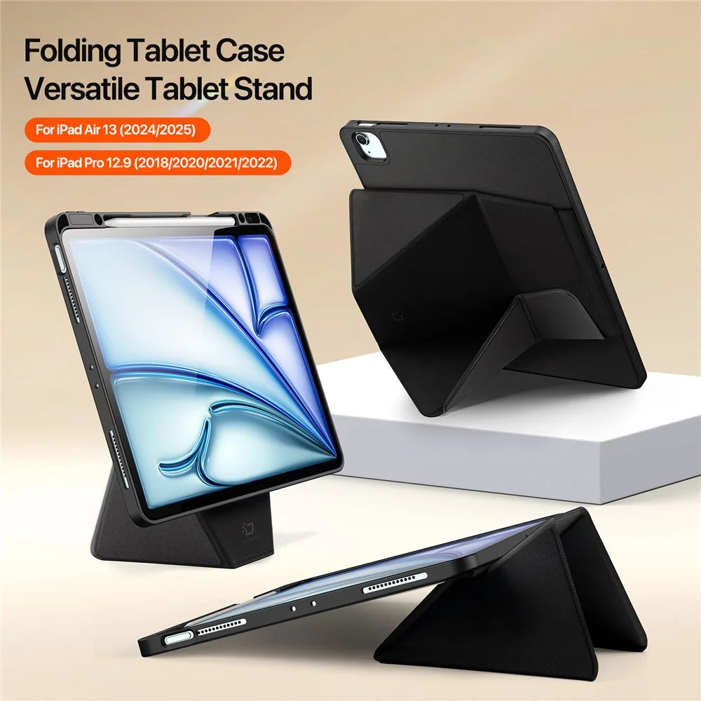 DUX DUCIS Vers Series Tablet Case for iPad Air 13 (2026) / (2025) / (2024) / Pro 12.9 (2022) / (2021) / (2020) / (2018) Stand Leather Cover - Black - 4