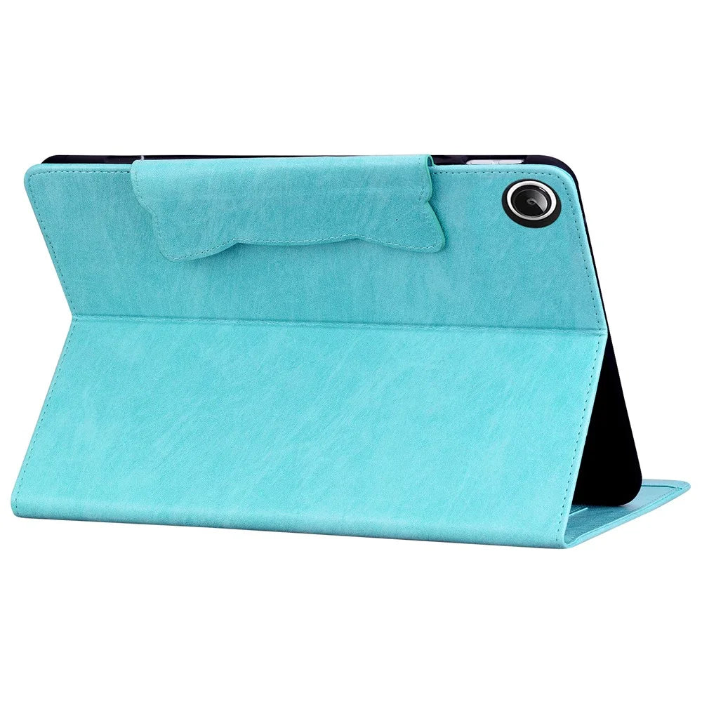 For Samsung Galaxy Tab A11 X133 X130 / Tab A9 Case Cat Buckle Closure Leather Protective Stand Cover - Baby Blue - 2
