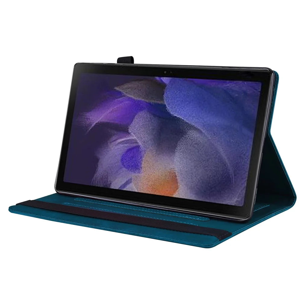 For Samsung Galaxy Tab A11 X133 X130 / Tab A9 Case PU Leather Protective Folio Tablet Cover with Card Holder - Blue - 3