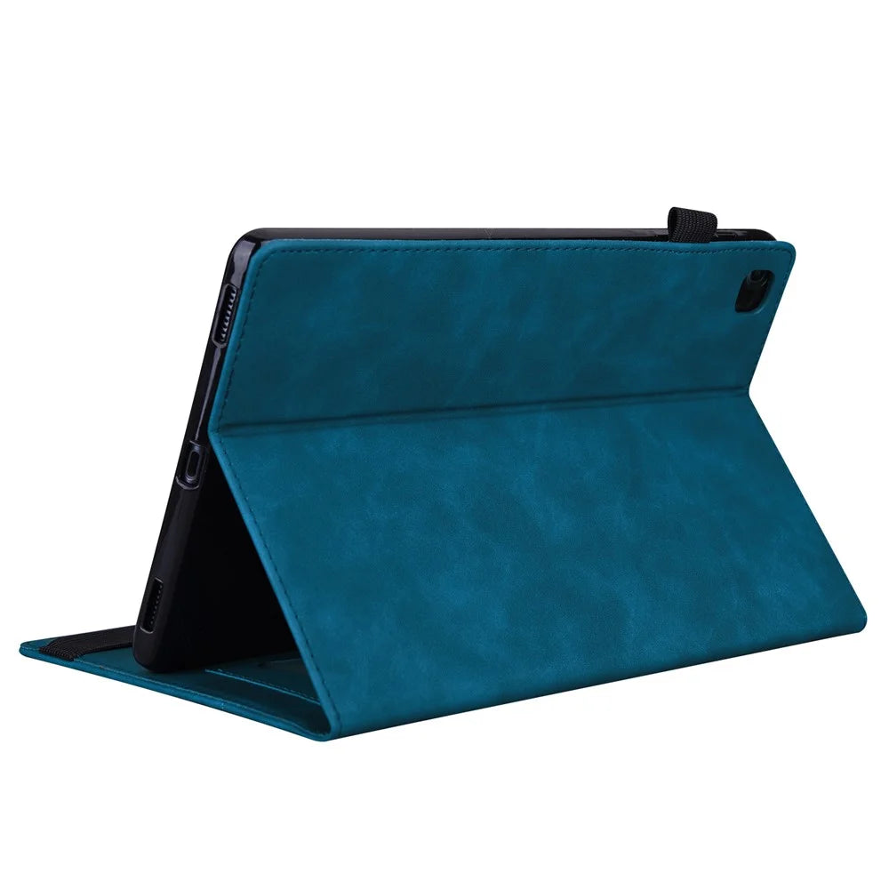 For Samsung Galaxy Tab A11 X133 X130 / Tab A9 Case PU Leather Protective Folio Tablet Cover with Card Holder - Blue - 4