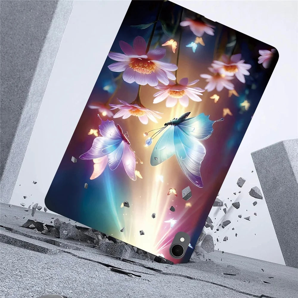 For Samsung Galaxy Tab S11 Case Pattern Printing Slim Soft TPU Tablet Cover - Butterfly Floral - 4