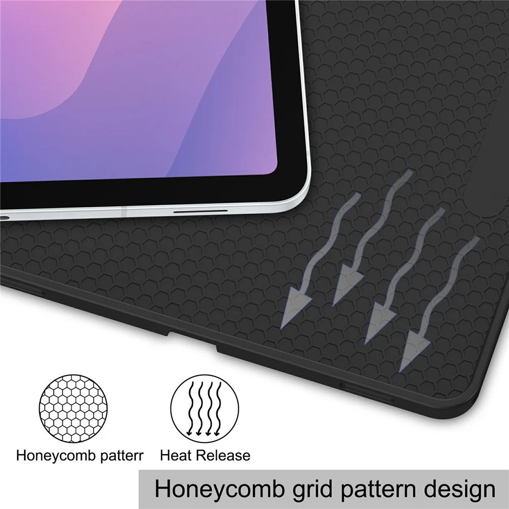 For Samsung Galaxy Tab S11 Tablet Case Pattern Printing Tri-Fold Stand Leather + TPU Cover with Pen Holder - Don't Touch Me - 4