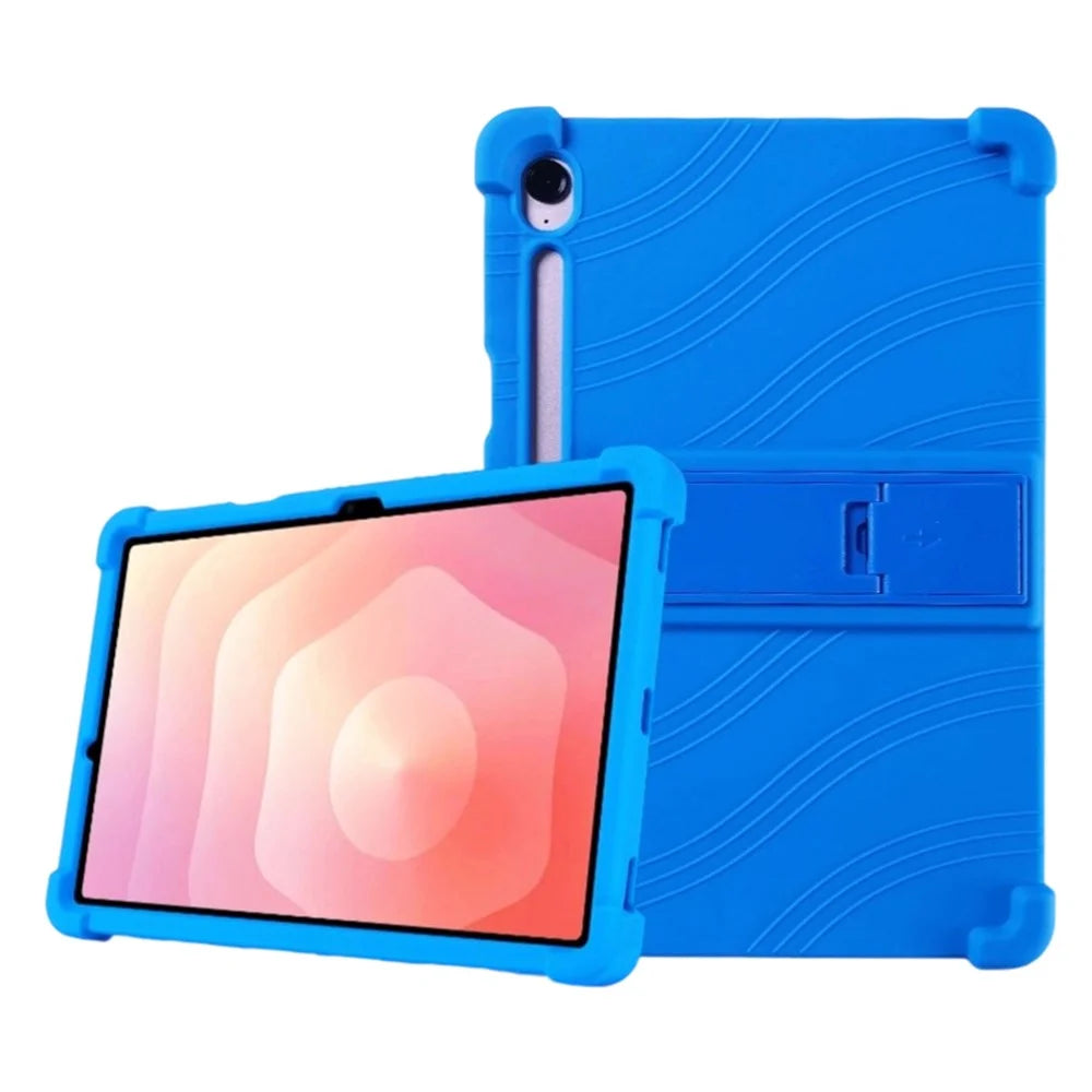 For Samsung Galaxy Tab S11 Case Adjustable Kickstand Silicone Tablet Protective Cover - Dark Blue - 1
