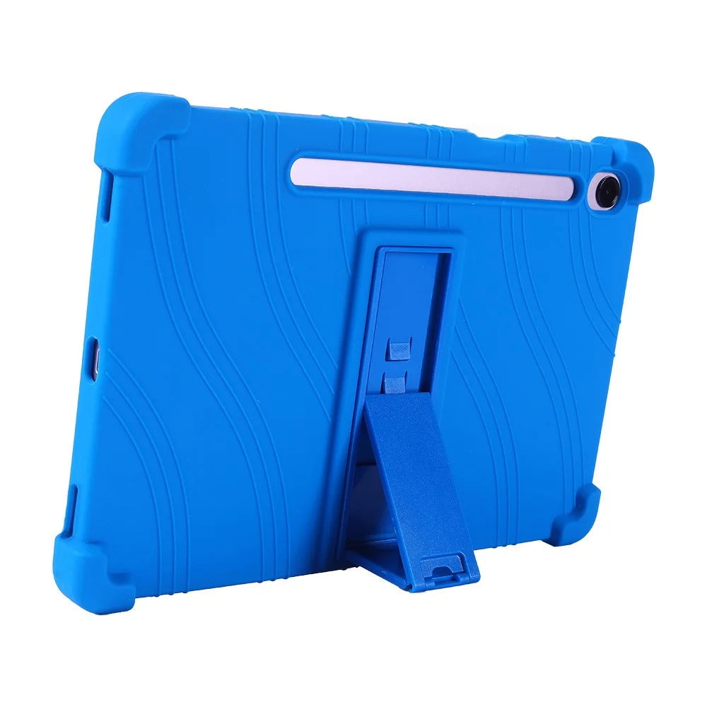 For Samsung Galaxy Tab S11 Case Adjustable Kickstand Silicone Tablet Protective Cover - Dark Blue - 3