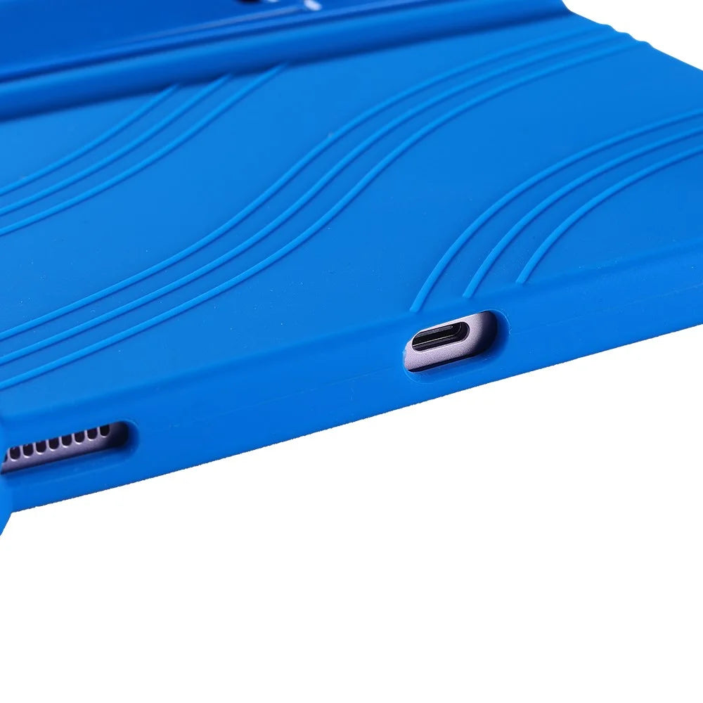 For Samsung Galaxy Tab S11 Case Adjustable Kickstand Silicone Tablet Protective Cover - Dark Blue - 6
