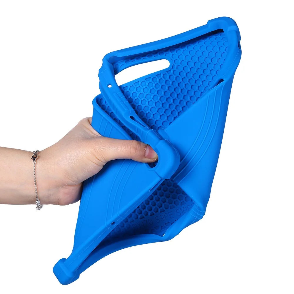 For Samsung Galaxy Tab S11 Case Adjustable Kickstand Silicone Tablet Protective Cover - Dark Blue - 7