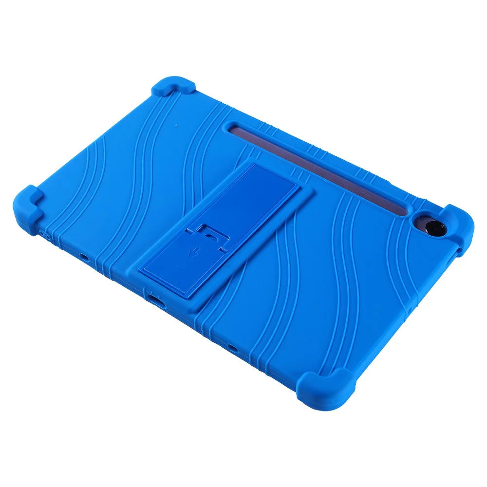 For Samsung Galaxy Tab S10 Lite Case Adjustable Kickstand Silicone Tablet Protective Cover - Dark Blue - 5
