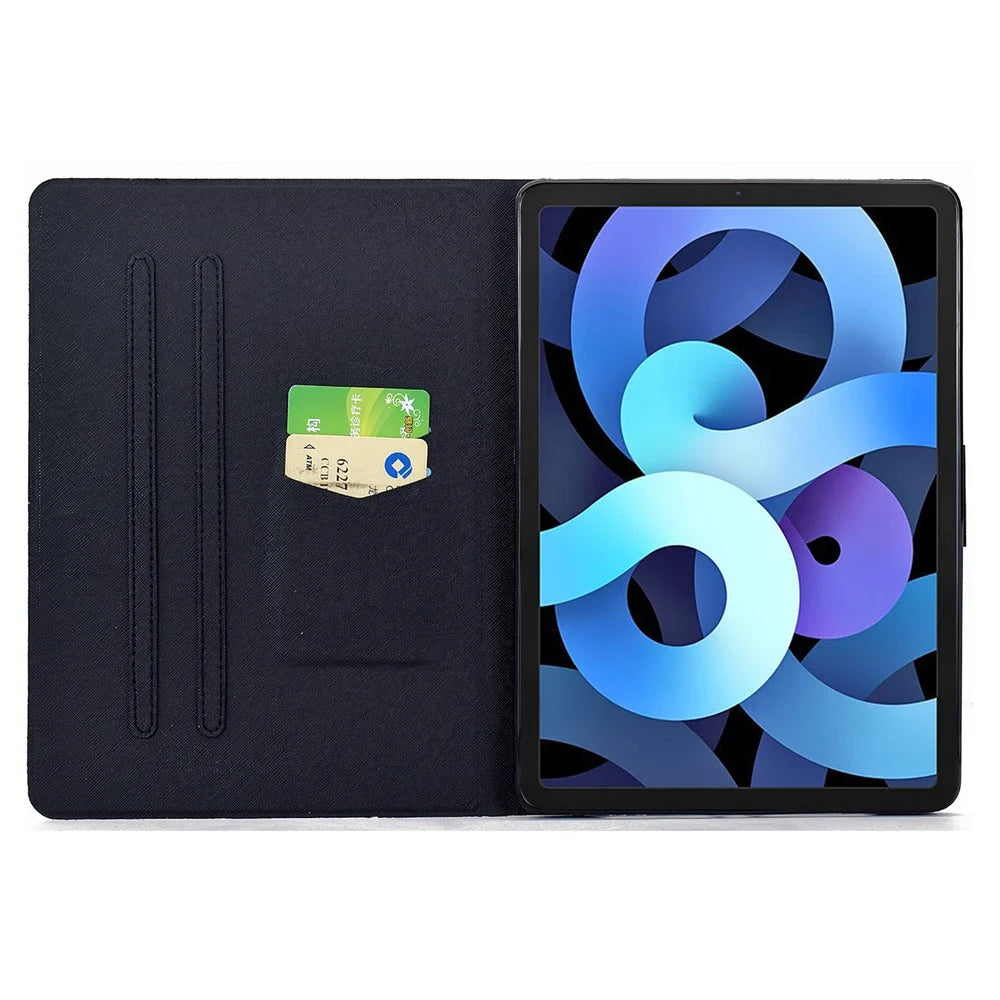 Leather Case for iPad 9.7-inch (2018) / (2017) / iPad Air 2 / Air (2013) Pattern Painting Card Slots Stand Cover with Auto Sleep / Wake - Blossom - 2