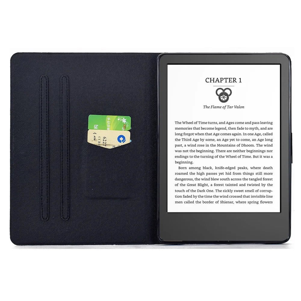 For Amazon Kindle 11th (2024)  /  Kindle 6" (2022) Case Colorful Pattern Painting Card Slots Stand Leather Tablet Cover with Auto Sleep  /  Wake - Blossom - 2