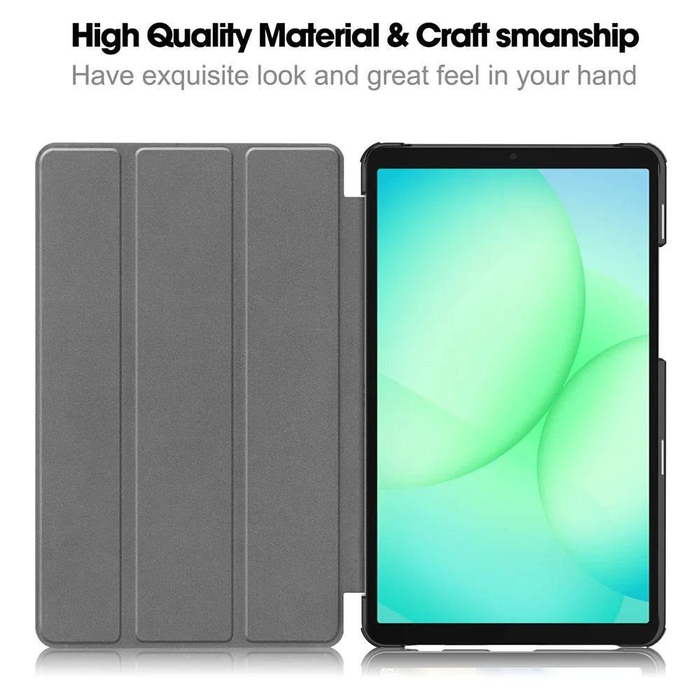 For Samsung Galaxy Tab A11 / A9 Case Anti-Drop Leather Stand Tablet Cover - Black - 2