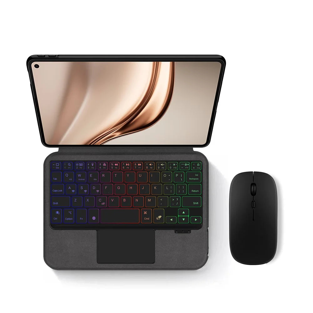 For Huawei MatePad Mini Magnetic Leather Case + Touchpad Bluetooth-compatible Keyboard with Backlit - 5