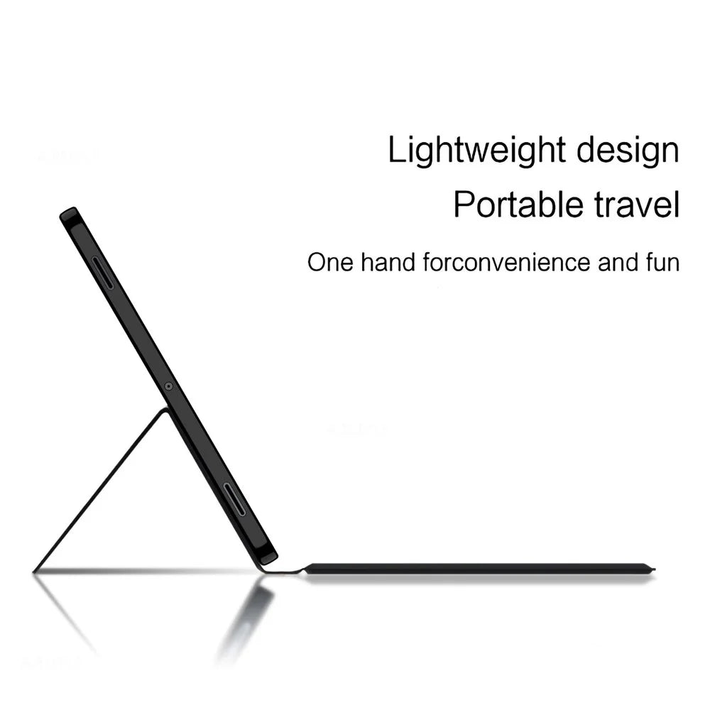 For Samsung Galaxy Tab S11 Leather Case + Touchpad Bluetooth-Compatible Keyboard with Backlit - 5