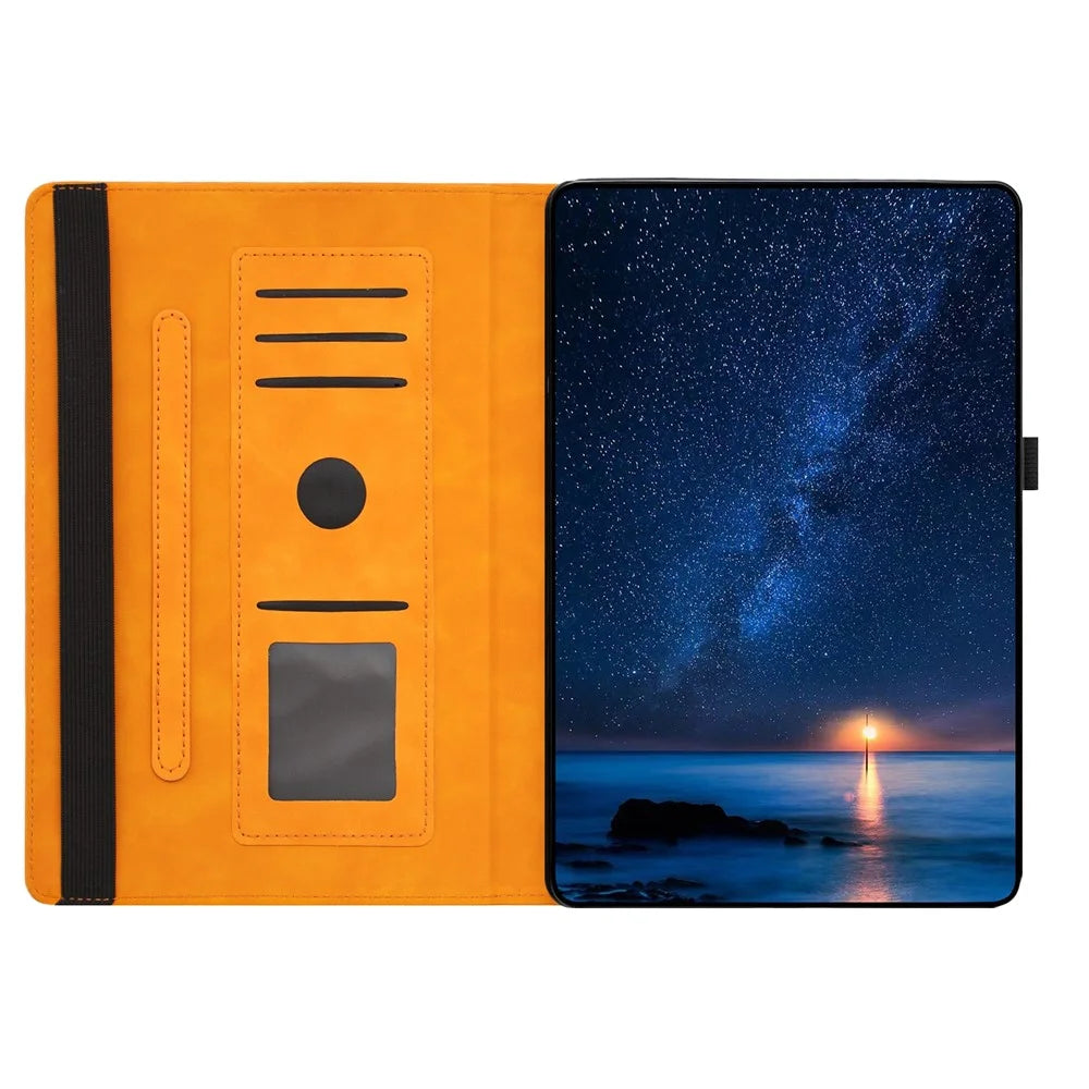 Tablet Case For iPad 10.2 (2020)  /  (2019)  /  Air 10.5 inch (2019)  /  Pro 10.5-inch (2017) Rotating Stand Smile Imprinted Leather Cover - Khaki - 2
