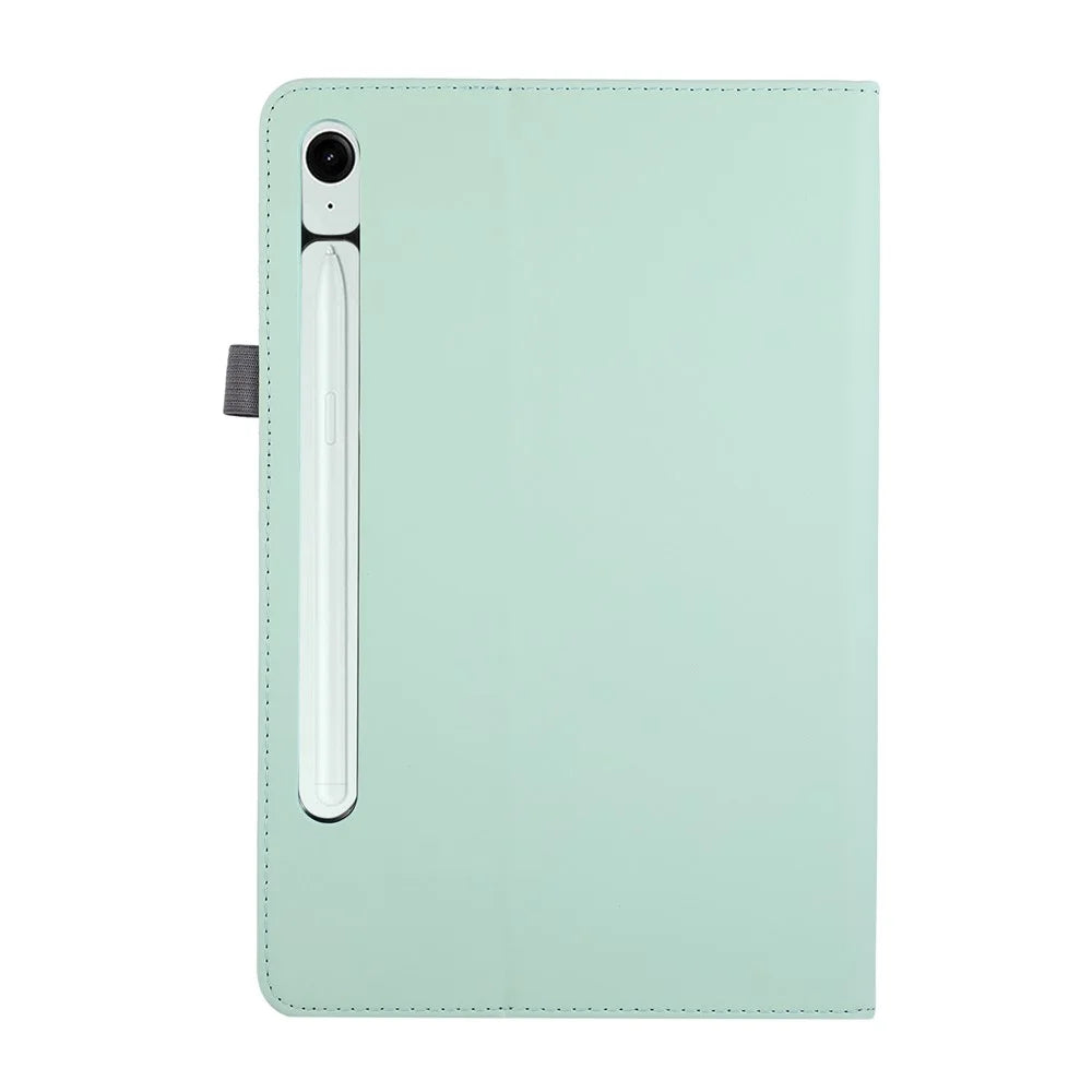 Tablet Case For Samsung Galaxy Tab S10 Lite  /  S10 FE  /  S9 FE  /  S9 Foldable Stand Leather Cover with Handheld Wristband - Green - 7