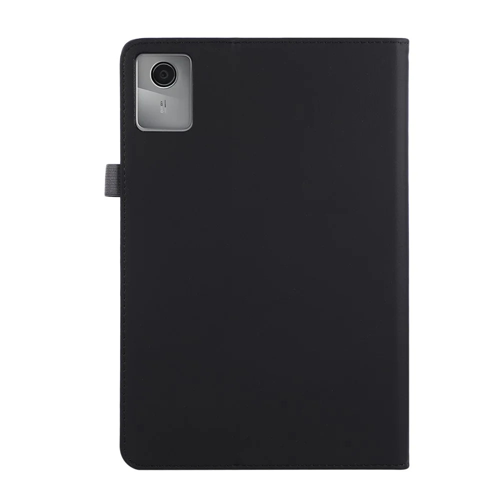 For Lenovo Tab M11 Case Foldable Stand Leather Tablet Cover with Handheld Wristband - Black - 7