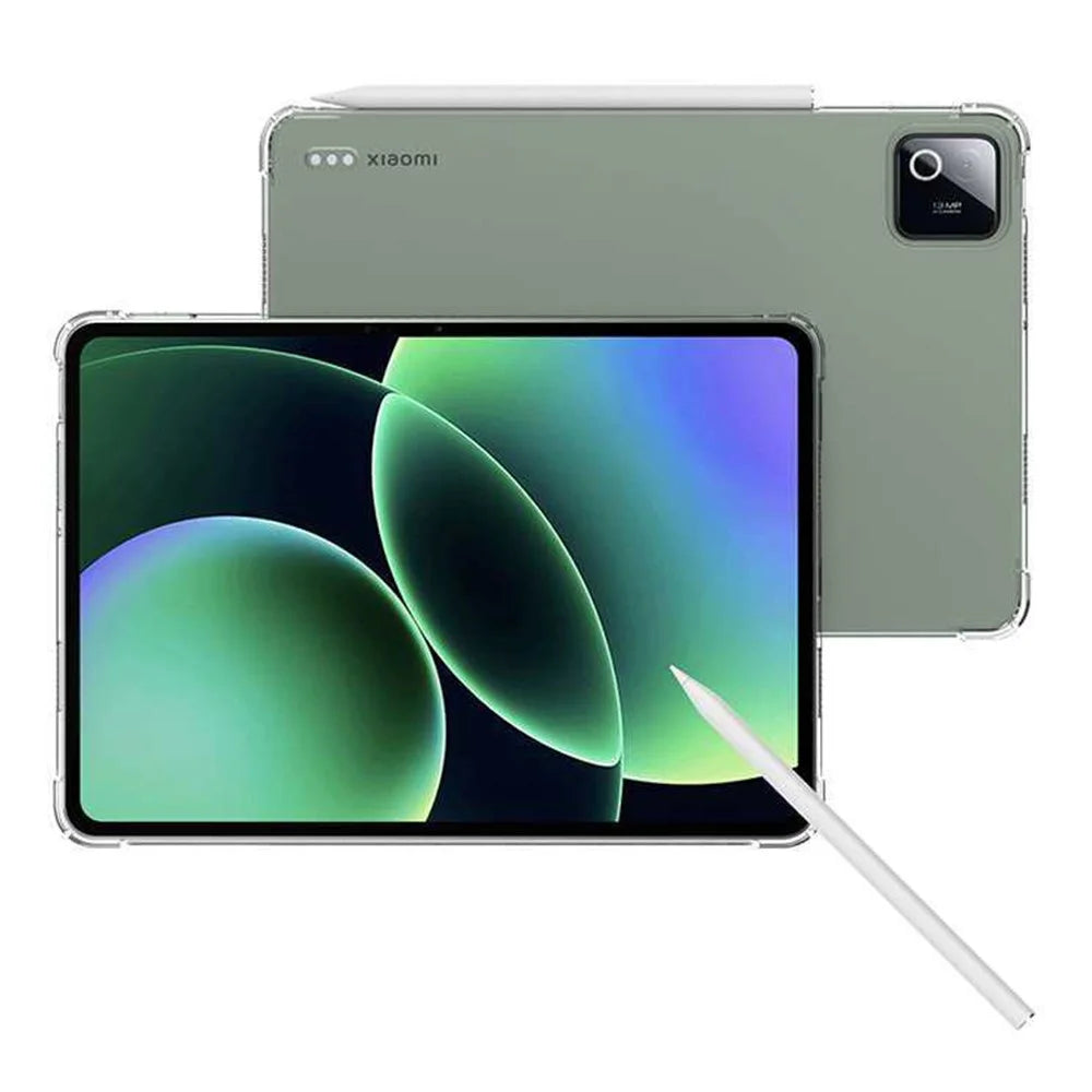 For Xiaomi Pad 8  /  8 Pro Case TPU Drop-Resistant Clear Tablet Cover + Tempered Glass Screen Film - 3