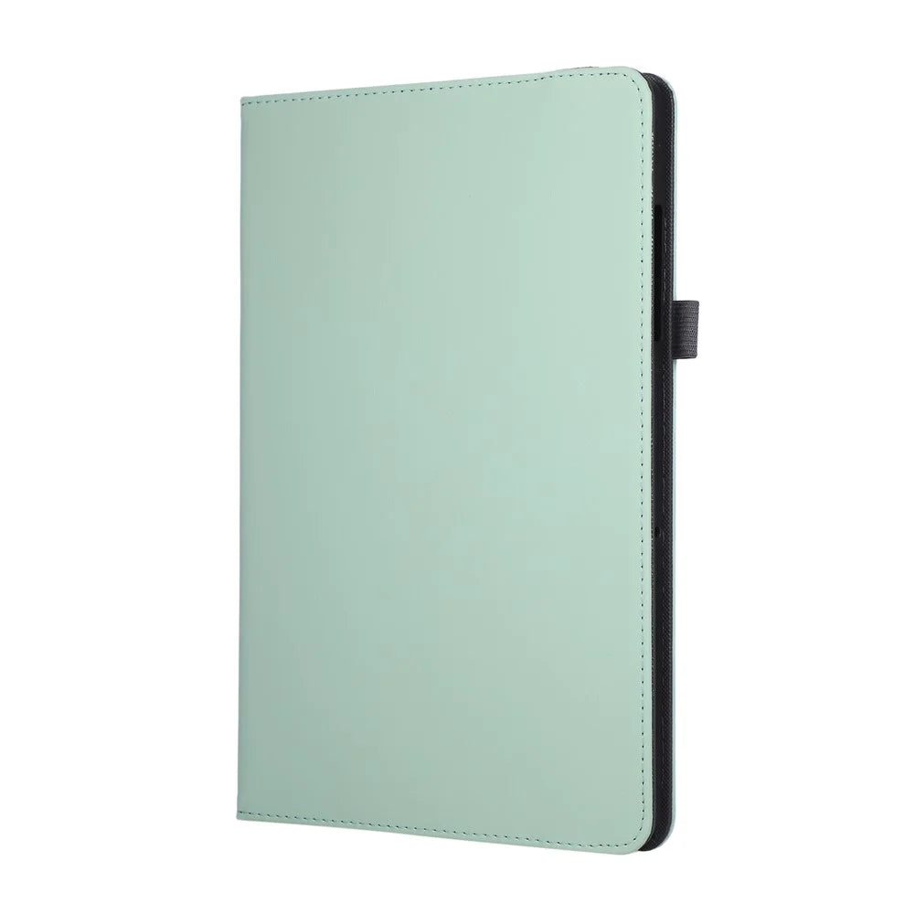 For Samsung Galaxy Tab A11+ / A9+ Case Foldable Stand Leather Tablet Cover with Handheld Wristband - Green - 6