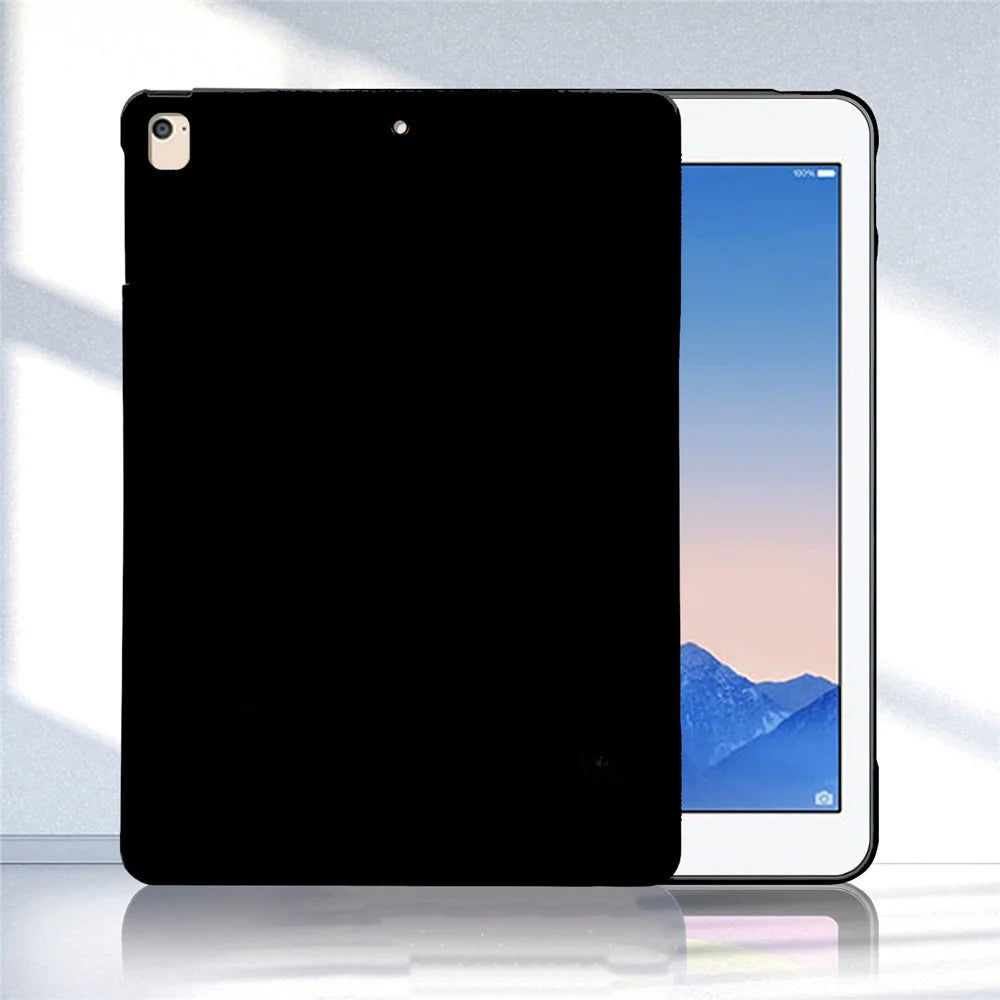 Tablet Case For iPad 9.7-inch (2018) / (2017) / Air 2 / Air , Slim Matte TPU Protective Cover - Black - 2
