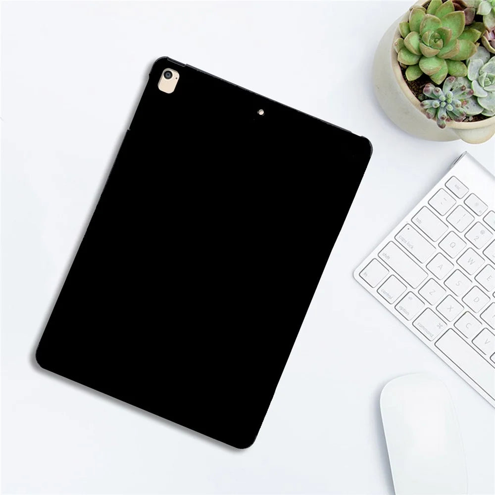 Tablet Case For iPad 9.7-inch (2018) / (2017) / Air 2 / Air , Slim Matte TPU Protective Cover - Black - 5